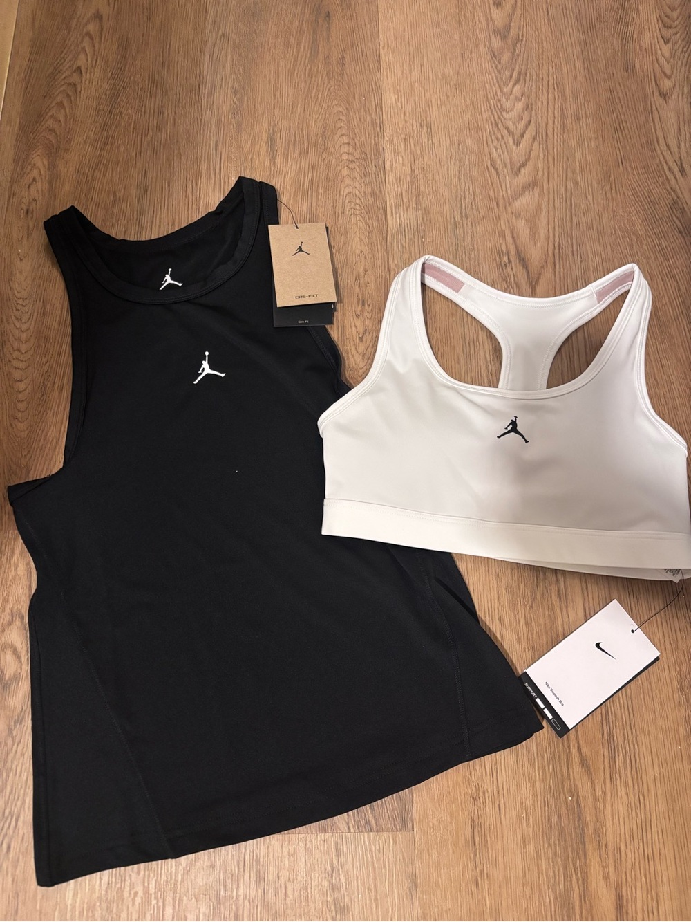 Jordan Black Tank Top and White Sports Bra Set